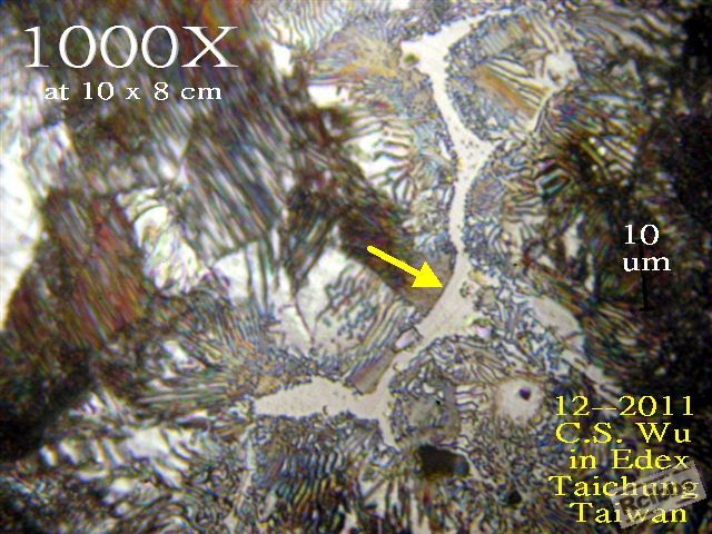 Steadite pointed by arrow