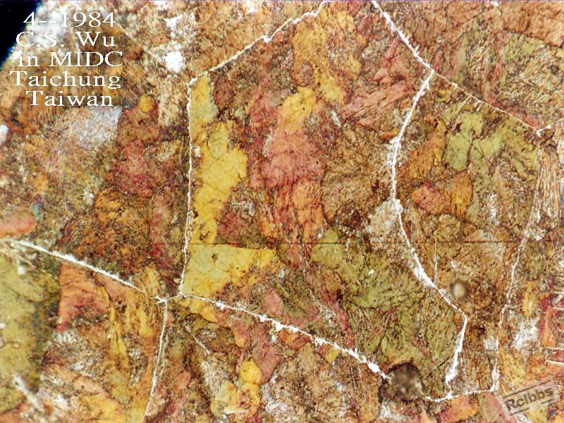 Colonies of Pearlite in prior-Austenite grains.