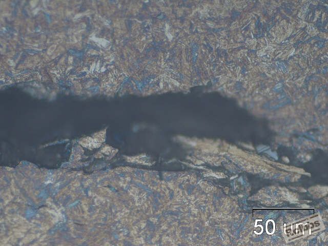 500X， 裂纹内组织