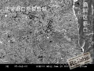 电镜下断口处两种断裂方式