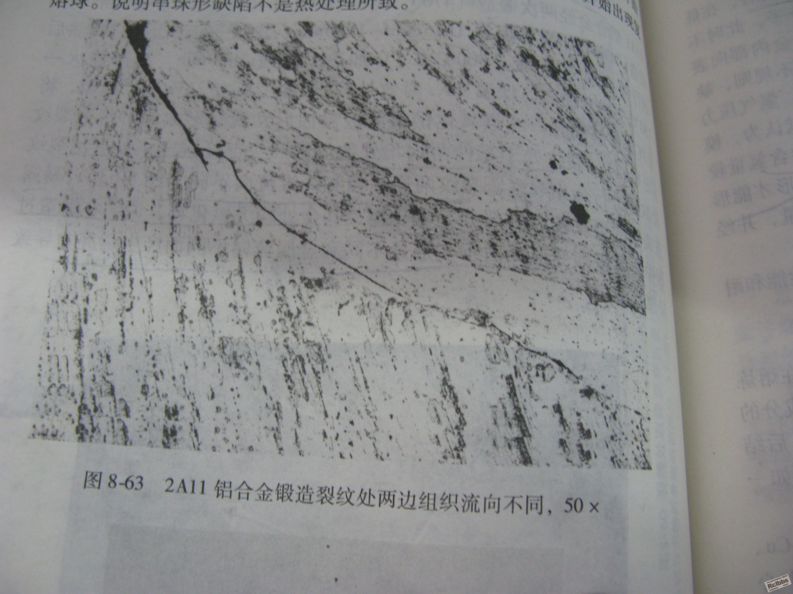 被作者认为是锻造裂纹,与我传照片相近,此参考资料为<<铝铜合金金相热处理与分析实例>>,丁惠麟编 ...