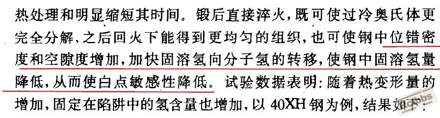 出自《合金结构钢》，说位错对预防白点有利